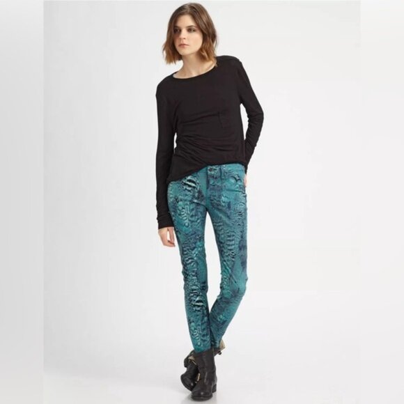 NWT rag & bone/JEAN Peacock‎ Feather Skinny Legging COTTON/ROICA W1503O026 Sz 26 - Picture 3 of 14